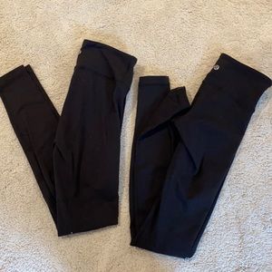 black lululemon leggings size 2 and 4